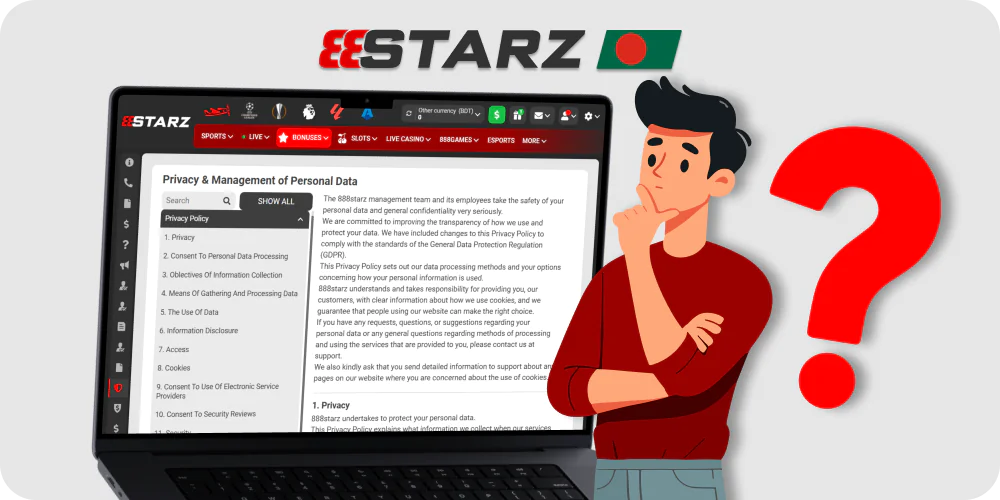 Privacy policy for Indian users at 888starz