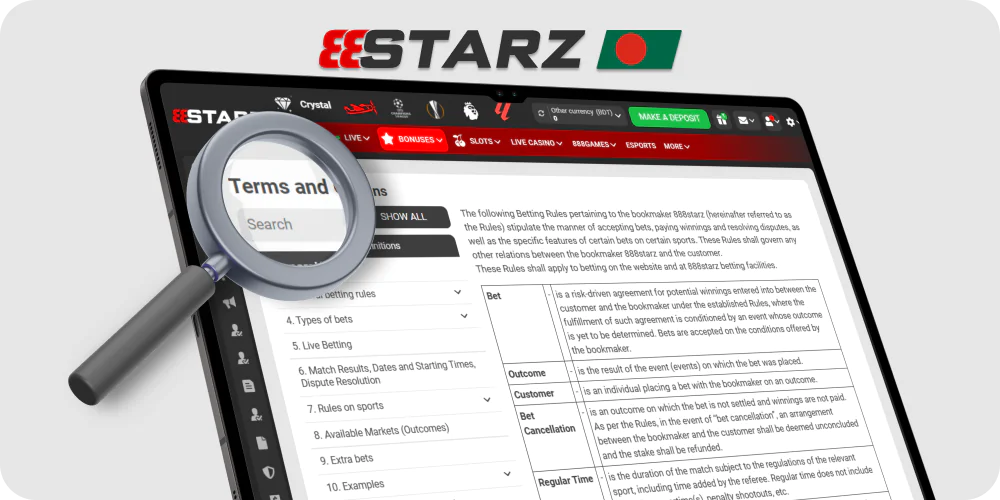 888Starz terms and conditions in India